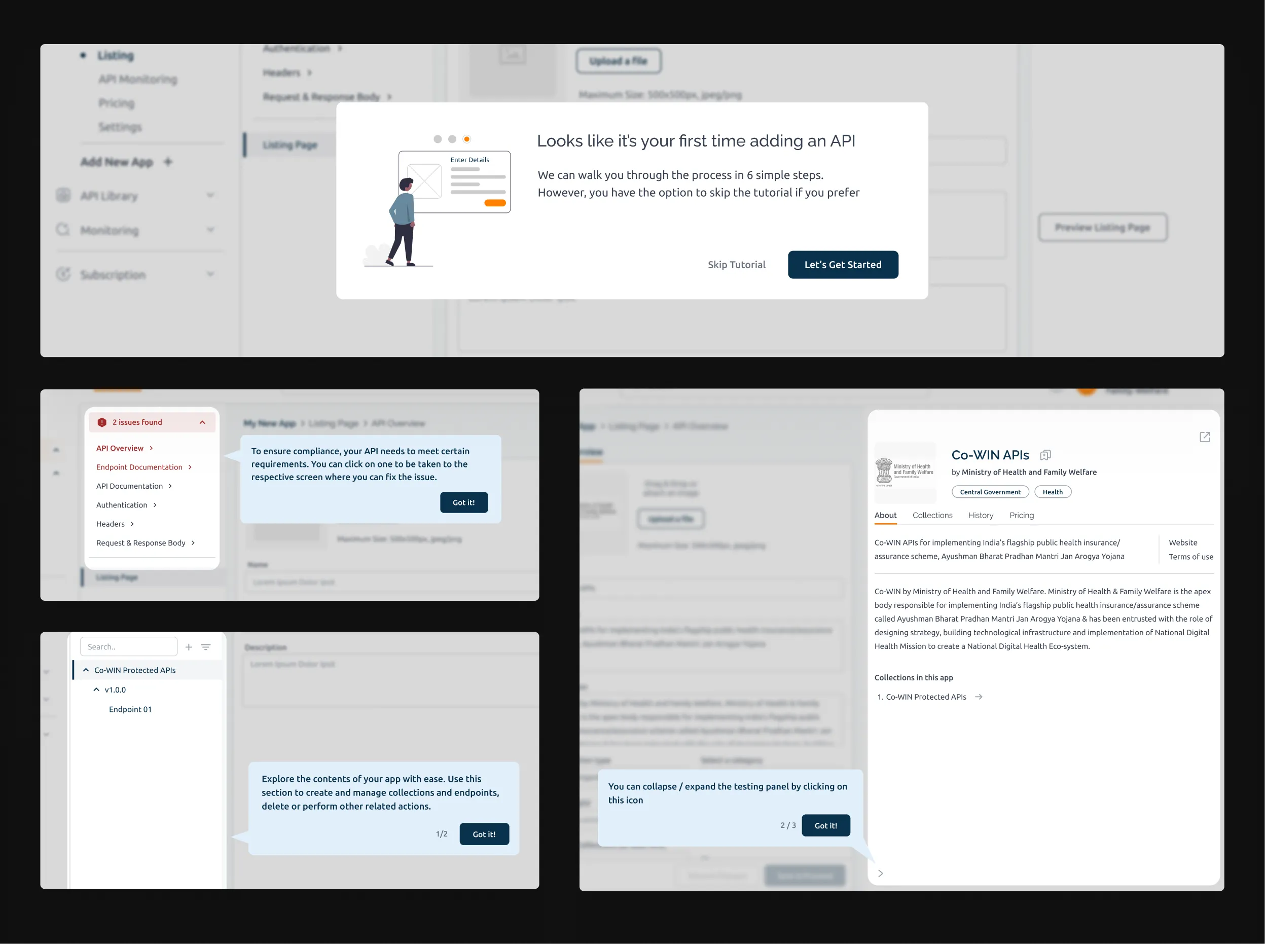 Guided tour for new users in the publishing workspace